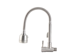 Grifo monomando para fregadero de cocina de acero inoxidable con rotación de 360°