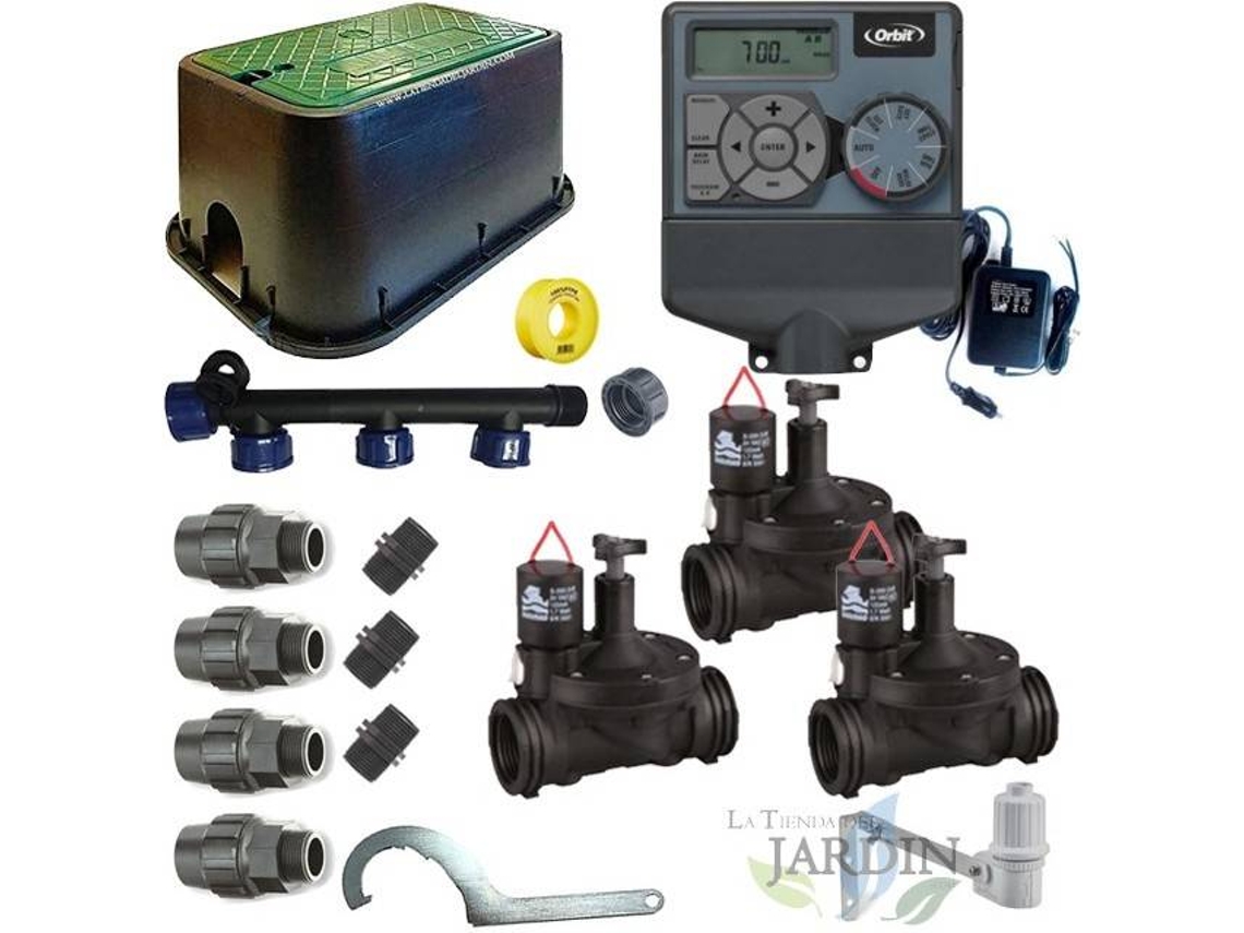 Kit Profesional Riego Automático ORBIT - Suinga de 3 Zonas 24V