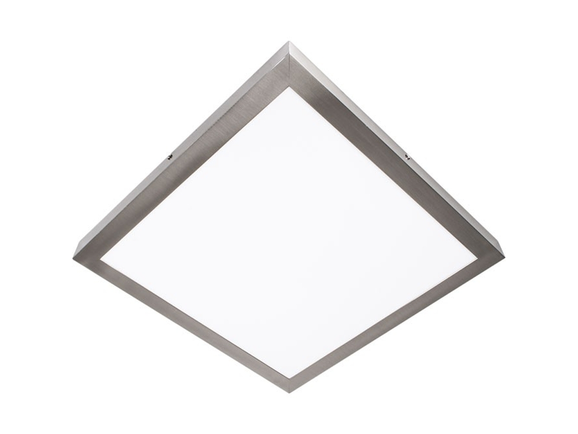 Plafón Peseta Cuadrado 40X40 1X28W Led 1960Lm 6000K 120 C.40Xl.40Xalt.4Cm Níquel FERRIMEX