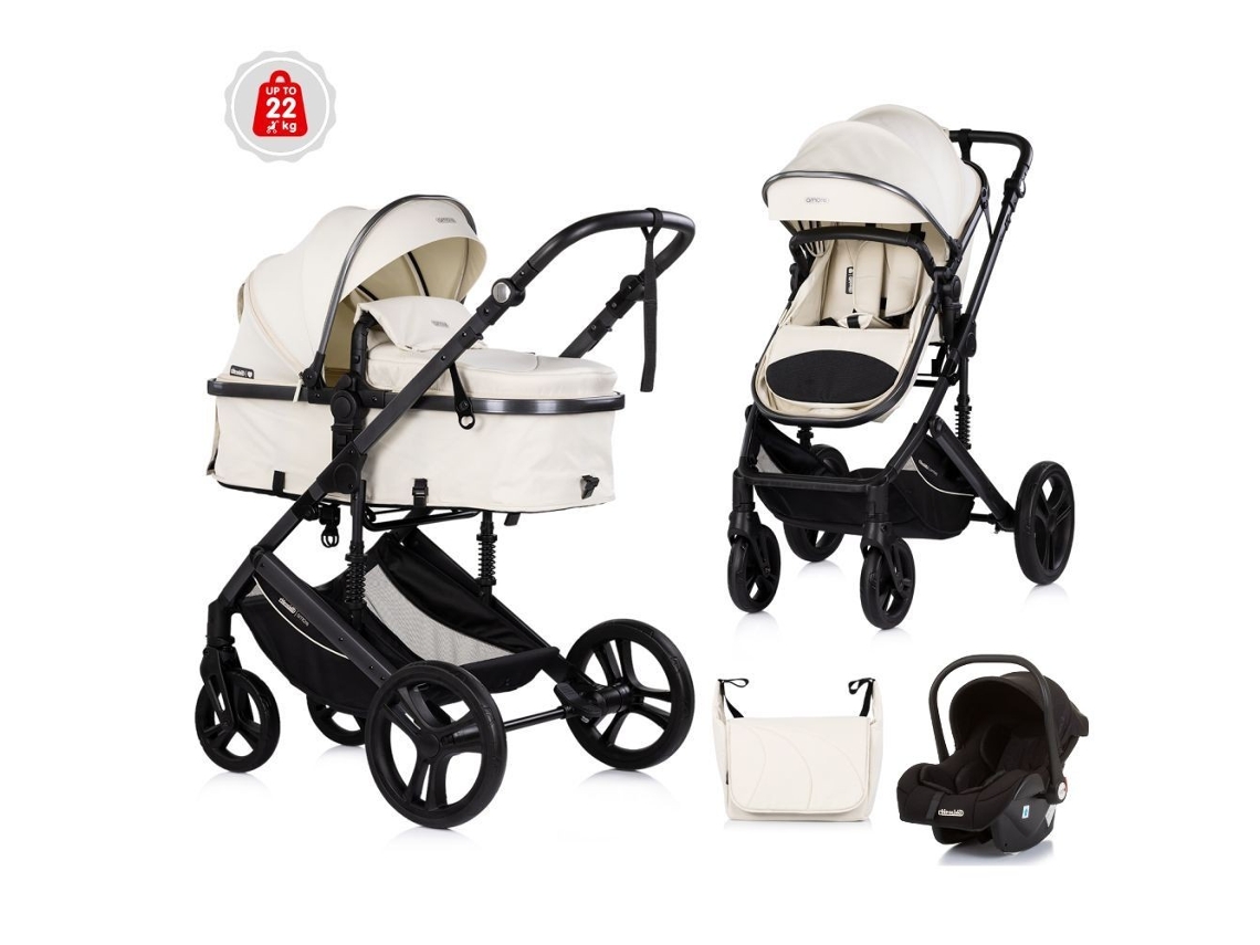 Carrito De Bebé Trío Convertible Amore Hasta 22 Kg De Chipolino - Cashmere + Obsidian