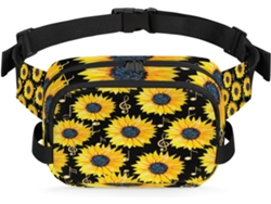 Riñonera Diseño Girasol Notas Musicales Para Mujeres Hombres Niñas Niños Riñonera Correr Practicar Deportes