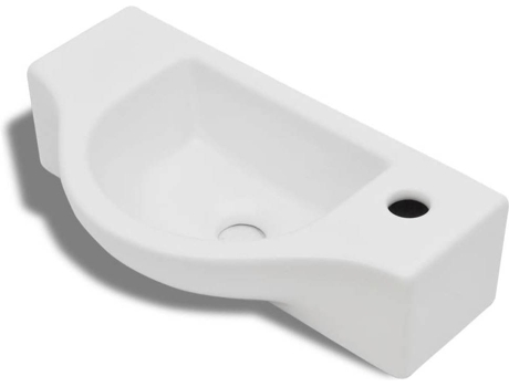 Lavabo VIDAxL de Cerámica Blanco con Agujero Para Grifo