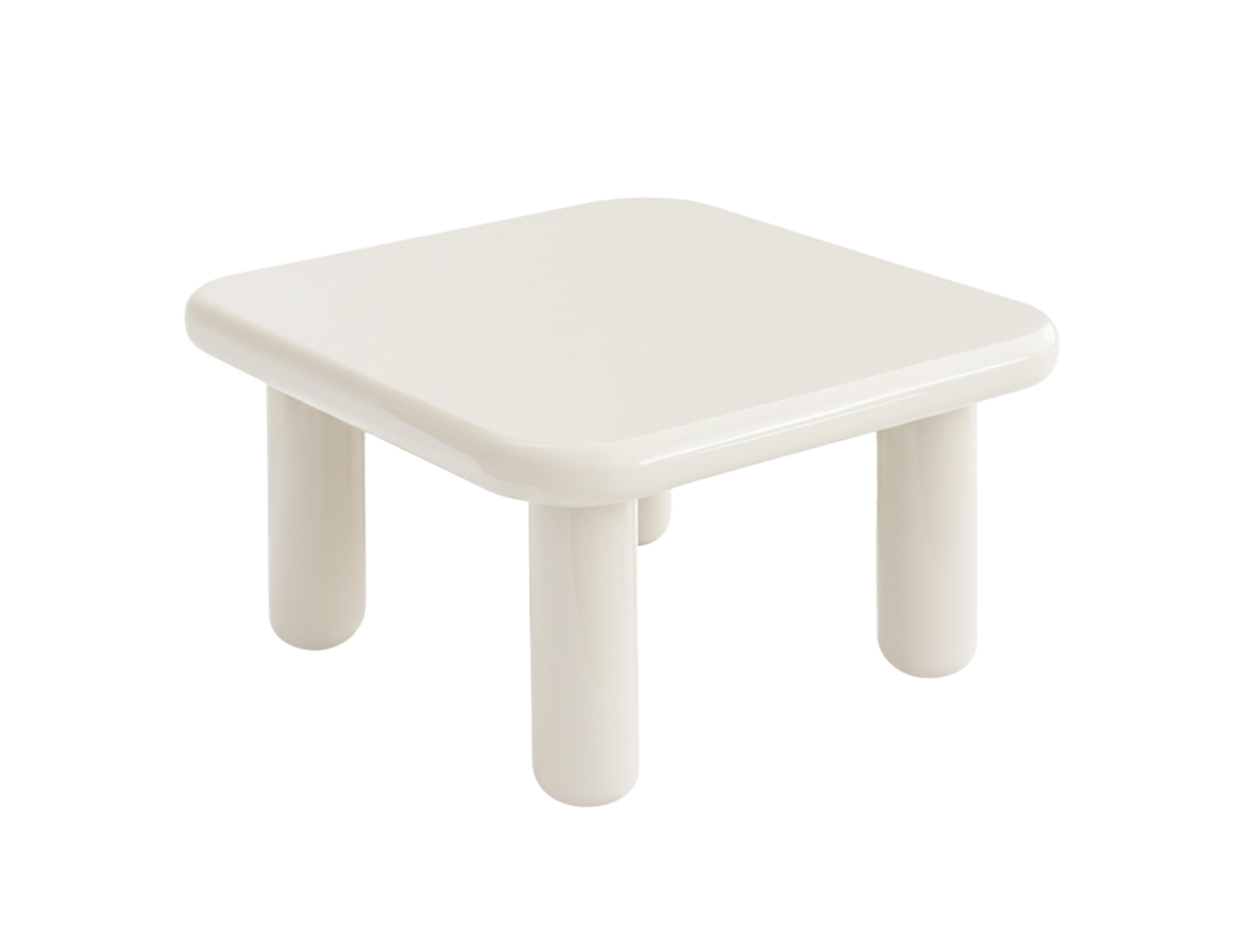 Mesa Basse Effet Laqué Carrée 75x75 Cm Estilo Rétro Oviala