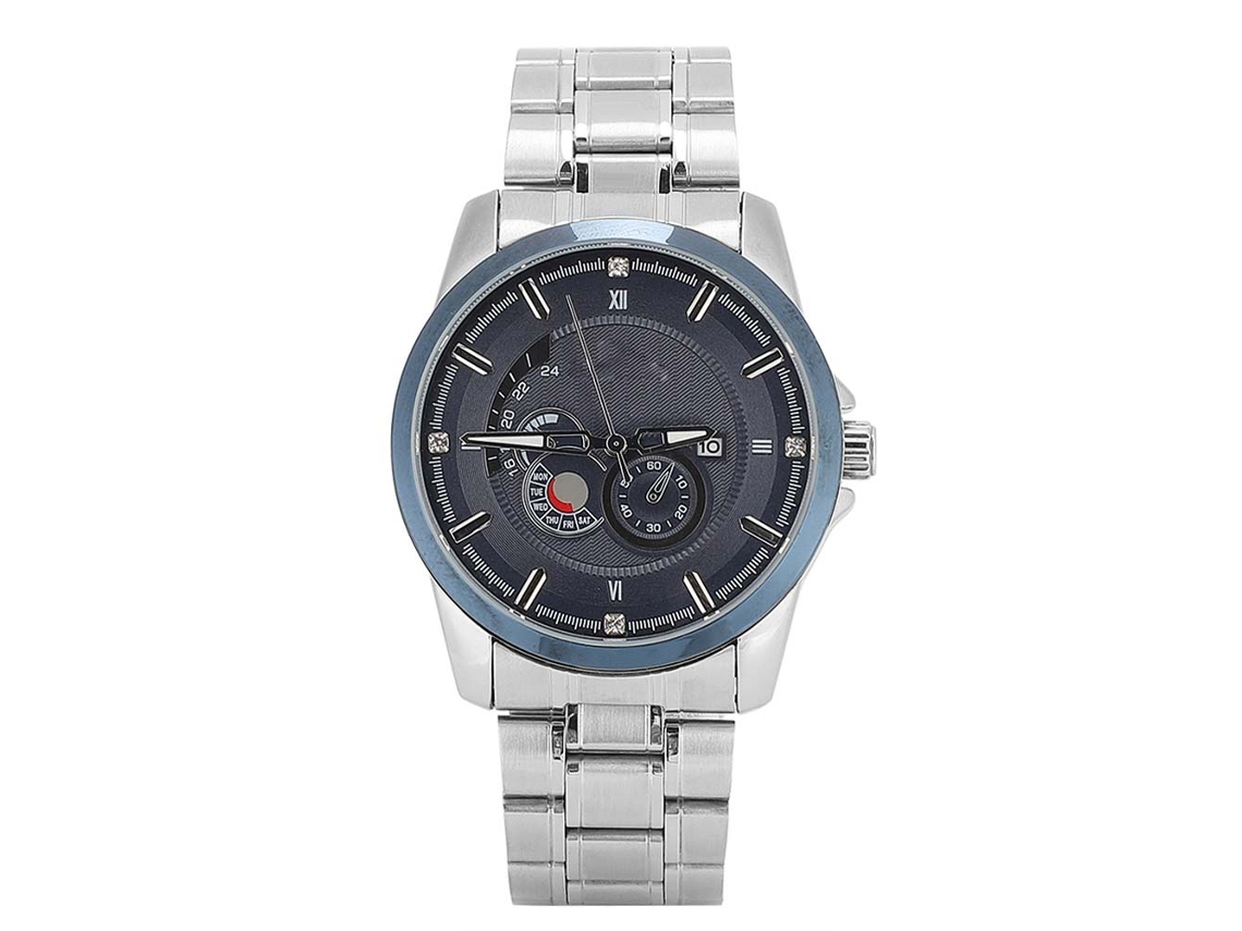 Reloj De Moda Para Hombre Con Movimiento De Cuarzo, Brazalete De Acero, Resistente Al Agua Y Calendario.