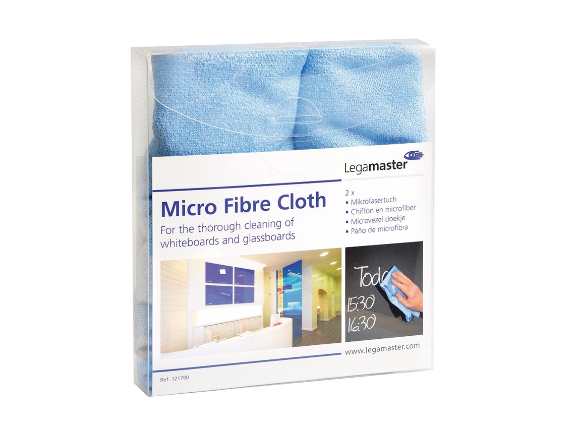 Paño de microfibra para limpiar pizarras blancas y paneles de vidrio - 2 piezas