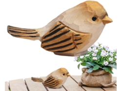 Estatuas De Pájaros Para El Jardín: Figuras De Madera, Esculturas Rústicas De Pájaros, Piezas Decorativas Naturales Con