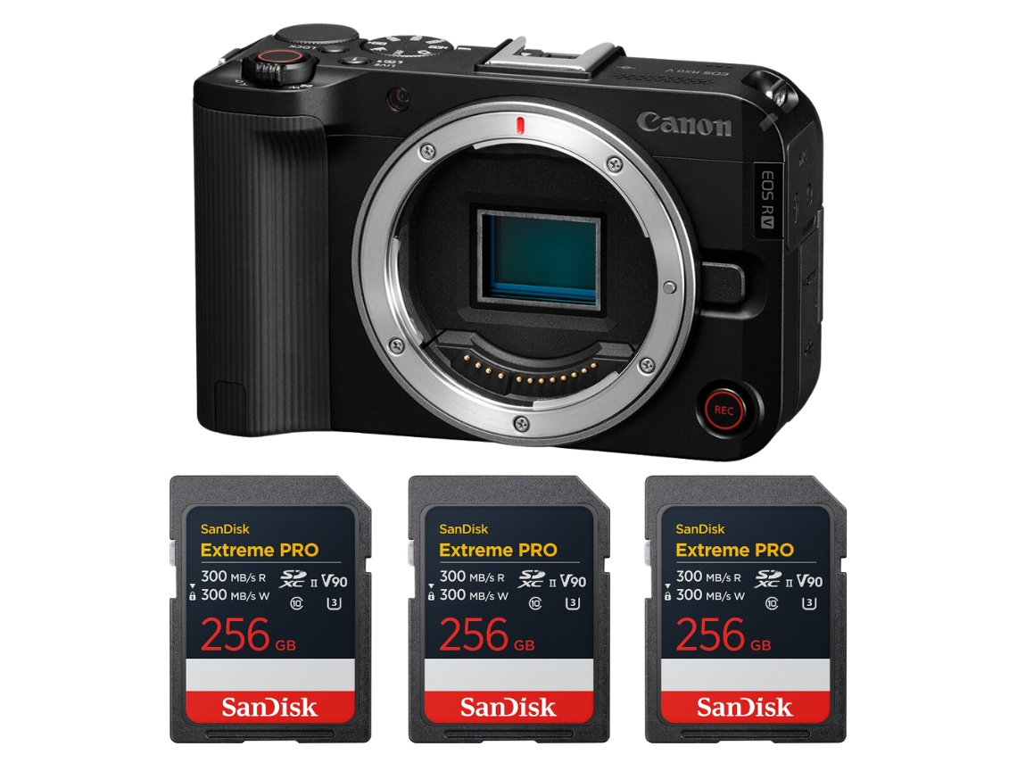 Canon Eos R50 V + 3 Sandisk 256gb Extreme Pro Uhs-ii Sdxc + Ebook “20 Consejos Para Fotos Que Impactan”