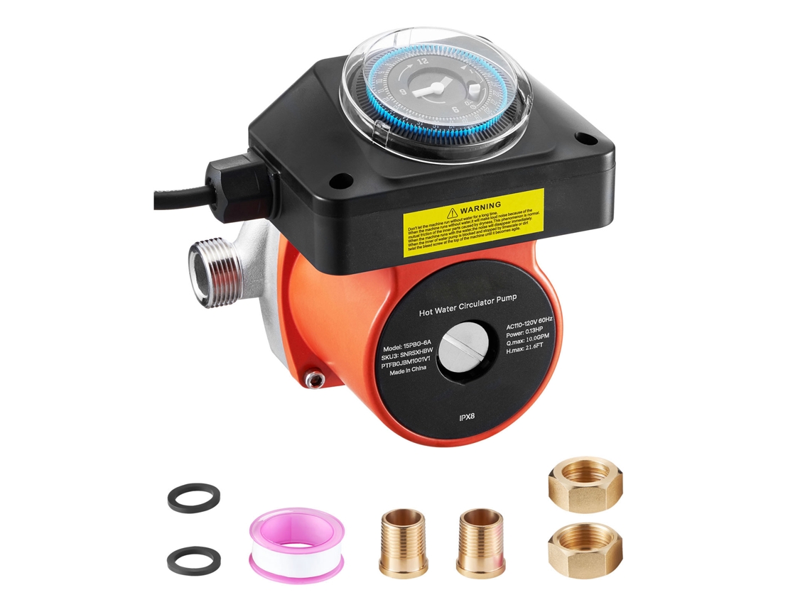 Bomba de circulación Succebuy para agua caliente con temporizador, 38 L/min, 100 W