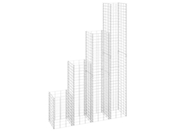 Conjunto 4 Arriate de gaviones VIDAXL Plateado Hierro (30x30x50/100/150/200 cm)