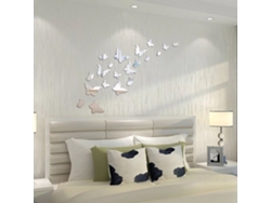 2026-20 Pegatinas De Espejo De Mariposa Para Pared Decorativas Retirables De Acrílico Diy Decoración Hogar Dormitorio Baño Sala