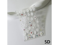 Pegatina Para Uñas Con Diseño De Copo De Nieve Navideño, Autoadhesiva, En Relieve 5d Y Cortada Con Láser, En 3d.