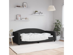 Sofá Cama Sin Colchón Tela Negro 90x200 Cm
