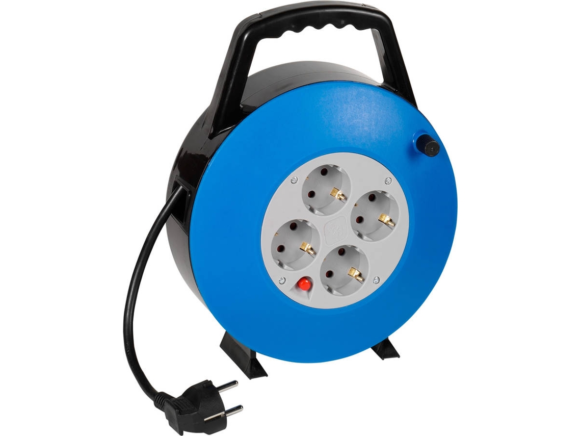 Alargador de cables VIVANCO 4T (10 m - Azul)