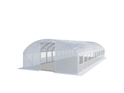 Invernadero túnel para plantas con ventanas, 4x10 m, lona de polietileno de 180 g/m², blanco transparente.