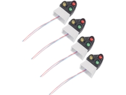 Lote De 4 Semáforos/luces Miniatura Plateados A Escala 1:87