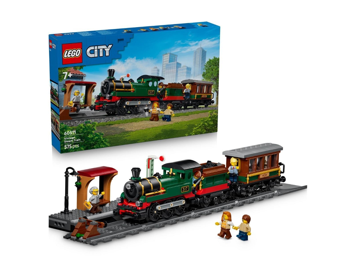 Lego® 60511 City Tren De Vapor Clásico De Juguete Y 5 Minifiguras