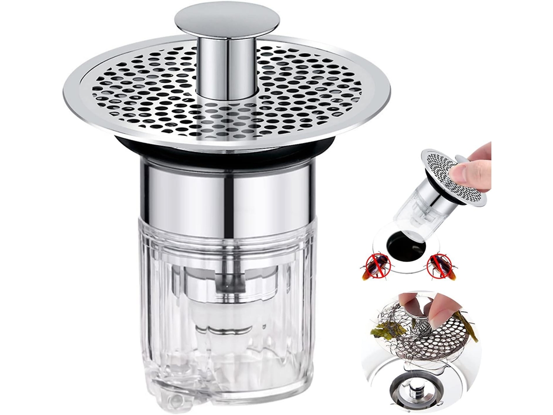 Desagüe Universal Para Lavabo, Válvula Pop-up Antibloqueo, Antiodor Y Filtro Integrado, Accesorio De Cocina Y Baño