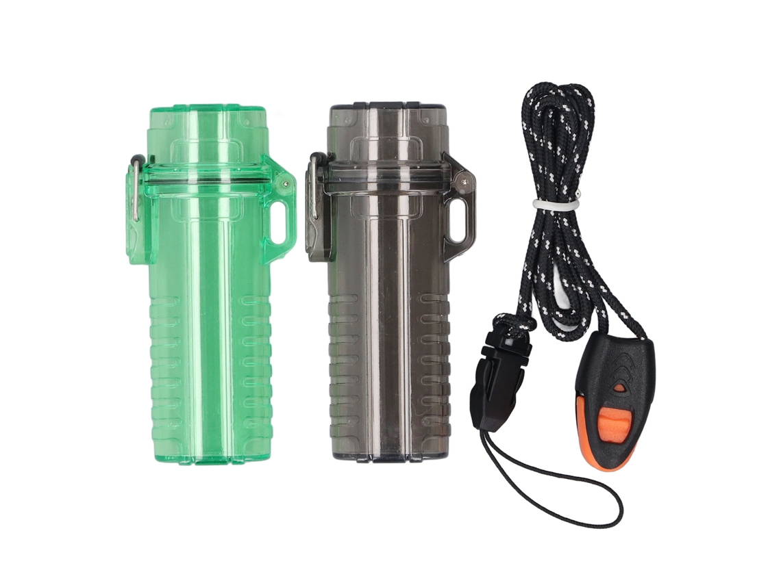 2 Tubos De Almacenamiento De Plástico Impermeables Para Camping Y Viajes Al Aire Libre, Color Negro Y Verde.