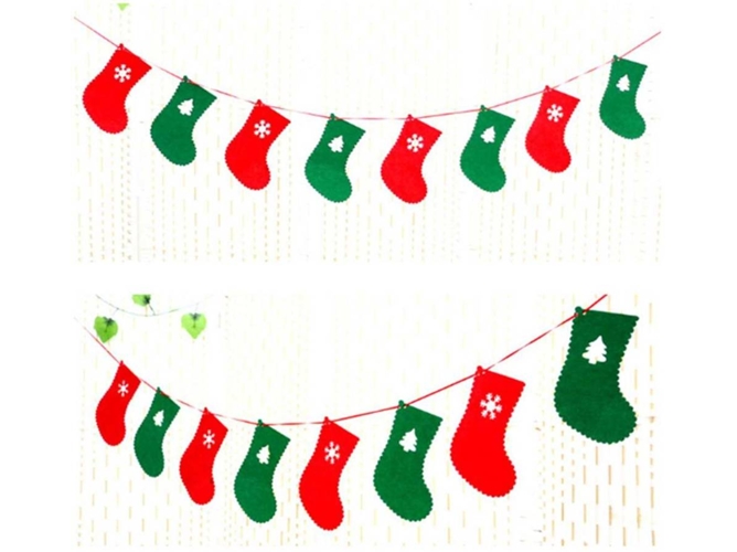 Adornos de Navidad WJS Pack 2 Calcetines