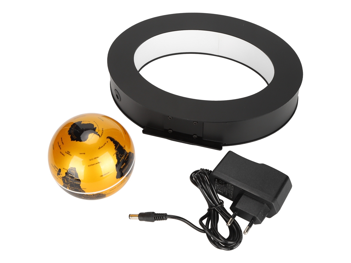 Globo Flotante Con Base Ovalada, Luz Led Magnética, Mapa Del Mundo, Decoración De Mesa, 8,9 Cm (3,5 Pulgadas)