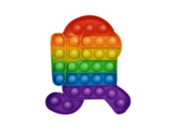 Juguete sensorial de silicona, burbujas arcoiris, 12 cm, modelo D