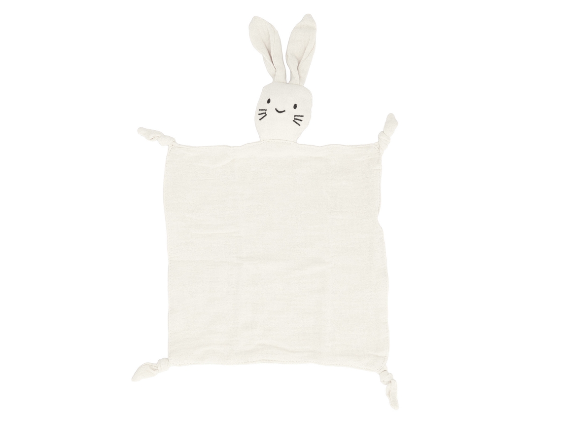 Manta De Seguridad Para Bebé Con Diseño De Conejo De Dibujos Animados, Algodón Suave, Agradable Para La Piel, Color Beige, 28 X 44 Cm.