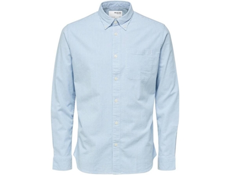 Camisa SELECTED Algodón Hombre (XXL - Azul)
