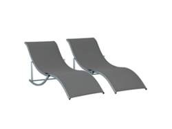 Tumbonas De Aluminio, Capacidad De 120 Kg, Para Piscina/terraza, 165x61x63 Cm, Gris Oscuro.