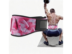 Cinto de levantamento de peso Digitallab S com suporte lombar para agachamento, camuflagem rosa.