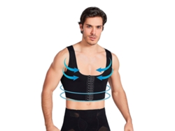 Vestido de corsé de plástico para hombre, con vendaje de pecho plano, moldeador corporal ajustado