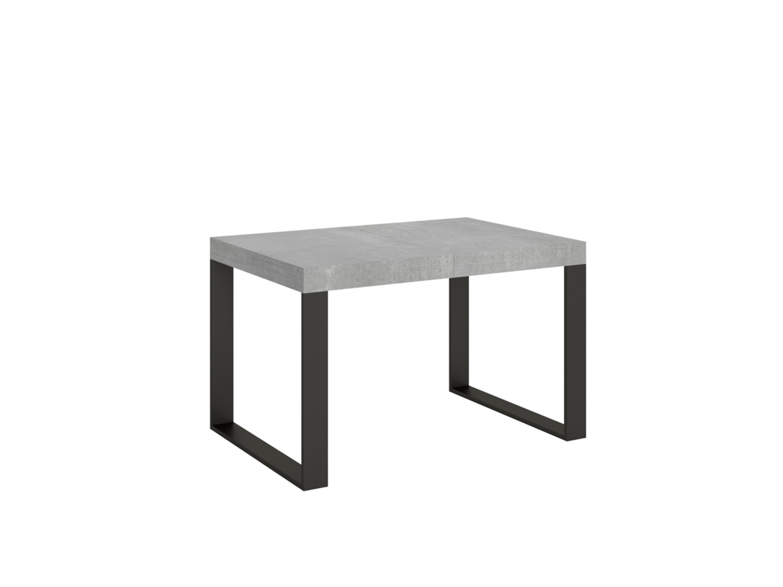 Mesa extensible 140x90/244 cm Tecno Premium Cemento estructura Antracita ITAMOBY
