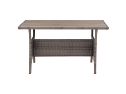 Maison Exclusive - Mesa de jardín de 120x70x66 cm con patas de mimbre gris