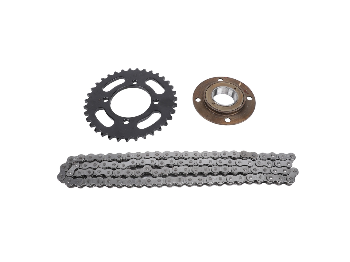 Kit De Engranajes Y Cadena 420 Con 76 Eslabones, Engranaje Trasero De 35 Dientes, Volante Sin Dientes, Acero Para Motocicleta Y Kart.