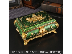 (oro Y Verde) Joyero Court, Caja De Almacenamiento De Anillos De Estilo Antiguo Y Creativo