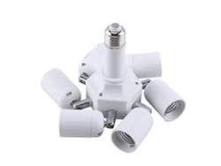 MEOIRUERY Adaptador Lámpara E27 Ajustable 7 en 1, Portalámparas Divisor de Enchufe Base E27