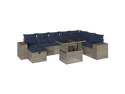 Maison Exclusive - Conjunto De Sofá De Jardín De 9 Piezas Con Cojines, Poliratán Gris