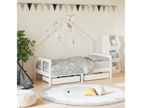 Estructura De Cama Infantil VIDAXL Blanco Madera (80x160 cm)