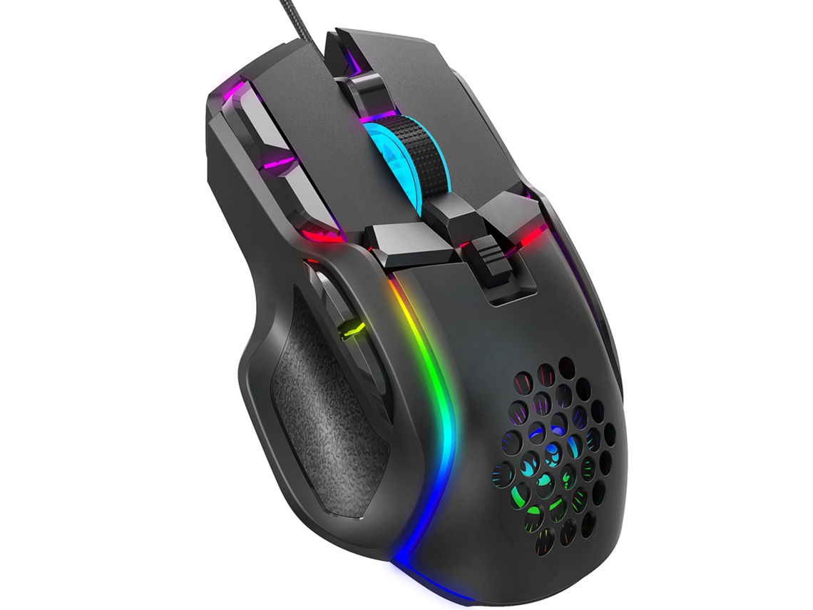 Ratón Gaming TRUMSHOP S1700 RGB (12800dpi - Negro)
