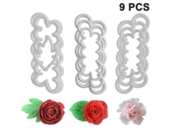 Cortador de pétalos 3D para pastel con 9 piezas de rosa, clavel y peonía, molde para fondant y decoración de pasteles