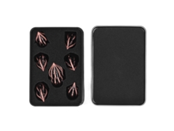 2026 Set De 7 Dados Metálicos Huecos Poliedros Exquisitos Retro Para Juegos De Mesa Role Playing Regalo Cobre Rojo