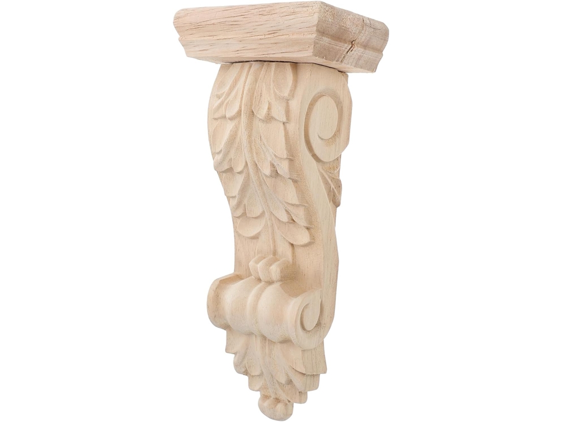 Aplique De Pared Decorativo De Madera Maciza Tallada, 9x21x6 Cm. Accesorio De Esquina Romano (no Incluido).