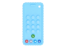 Chupete De Silicona Suave Con Forma De Teléfono, Juguete Sensorial Para Bebé, Azul.