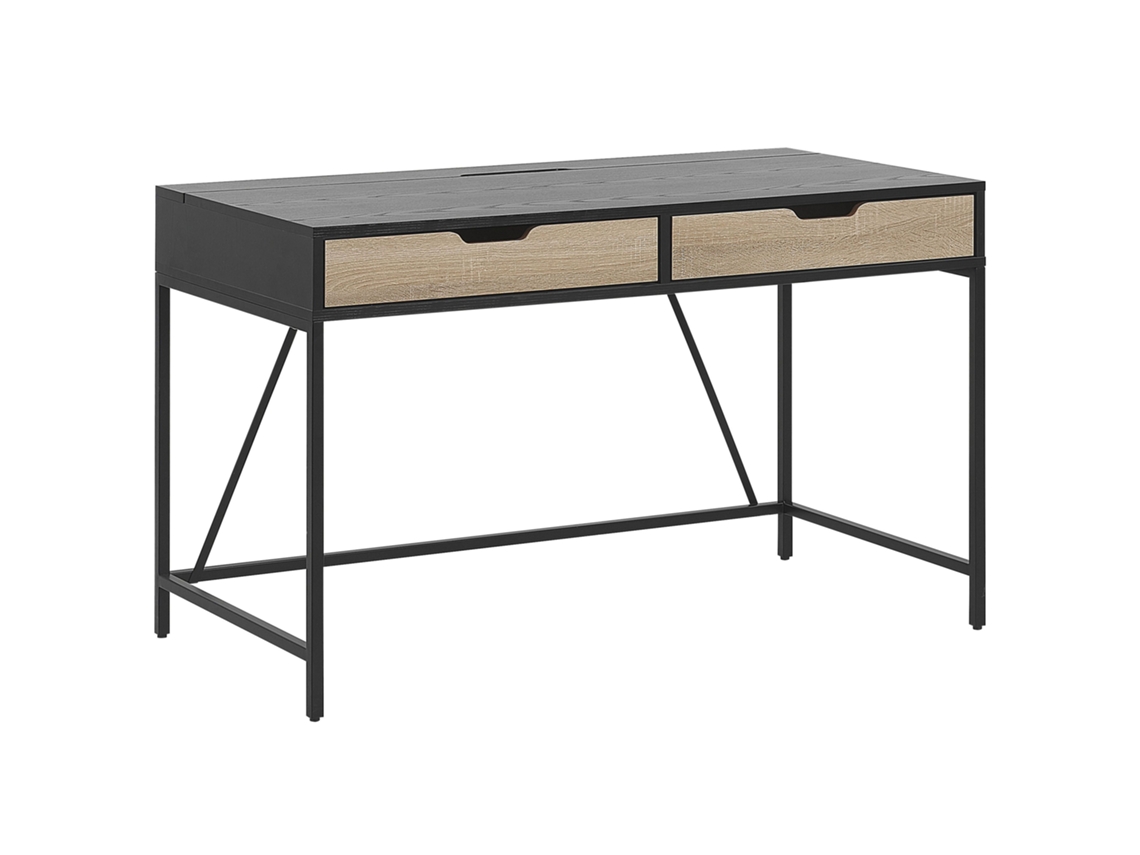Escritorio BELIANI Jena de Tablero de fibra Negro 120x60x75