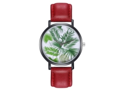 Reloj Mujer De Cuero Moda Cuarzo Estilo Simple Elegante Rojo Zlf0215-h