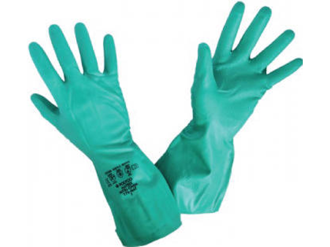 Guante CHEMITOOL SAFETY Nitrilo Verde Interior Algodón