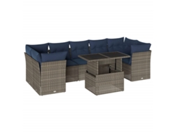 Maison Exclusive - Conjunto De Sofá De Jardín De 8 Piezas Con Cojines, Poliratán Gris