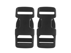 Juego de 2 hebillas laterales de liberación rápida para correas de 2 cm, hebillas de repuesto, hebillas prácticas con clips, negras.