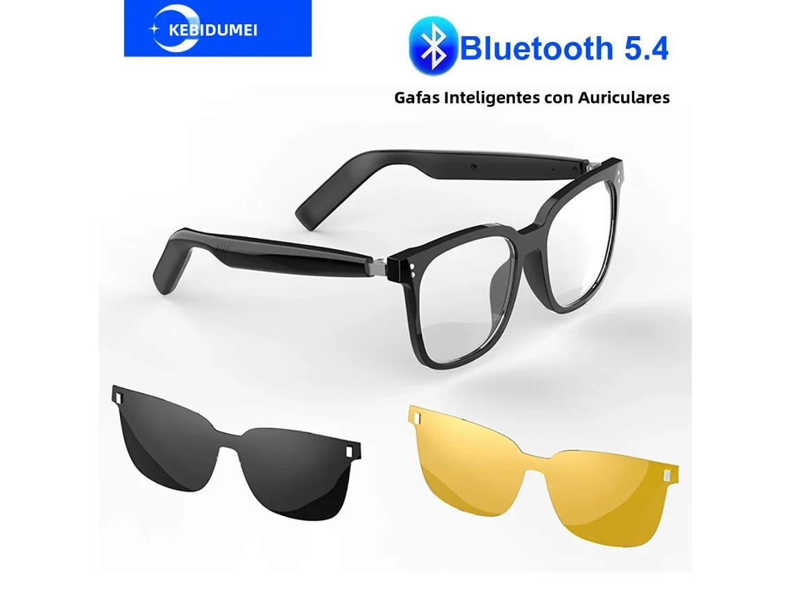 Gafas inteligentes con auriculares Bluetooth 5.4, conducción aérea y cancelación de ruido. Mdug