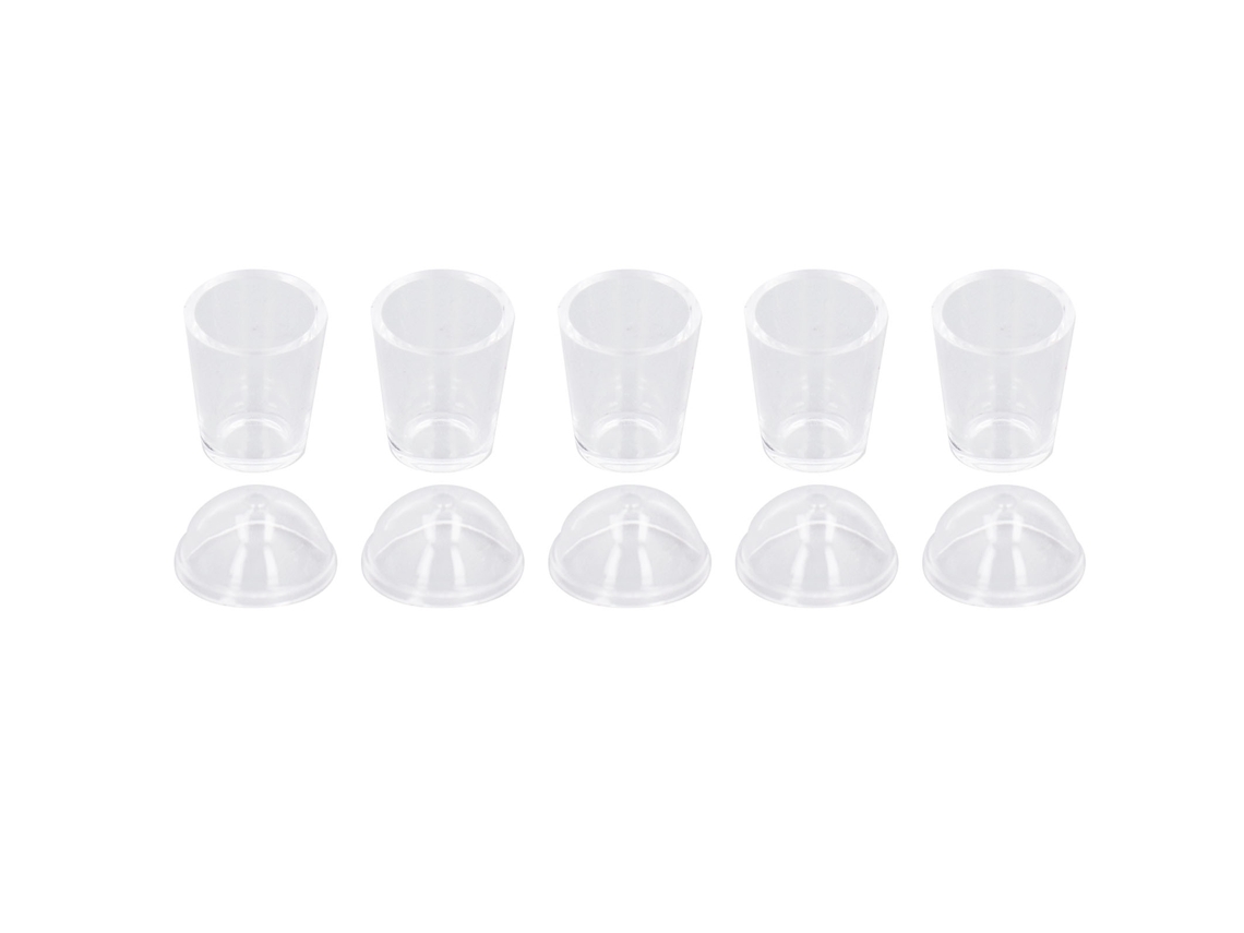 5pcs Tazas De Casa De Muñecas A Escala 1/12 Material Plástico Transparente Tazas De Café Mini Con Tapa Estilo Cute Decorativo