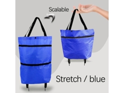 Carrito de compra portátil con bolsa de remolque, ruedas telescópicas, estilo supermercado, con asa trasera plegable de GOKOCO.